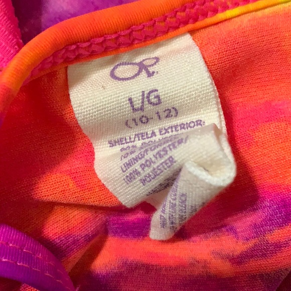 Swim tank top by OP, size large 10/12 Pink Multi - Picture 6 of 7